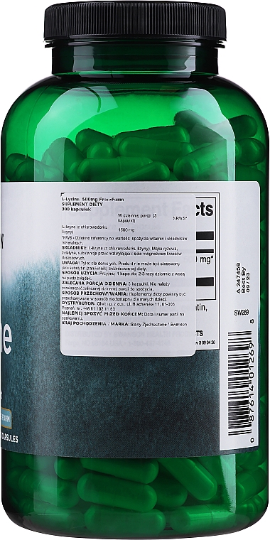 Пищевая добавка "L-Лизин", 500 мг - Swanson L-Lysine 500mg Free-Form  — фото N2