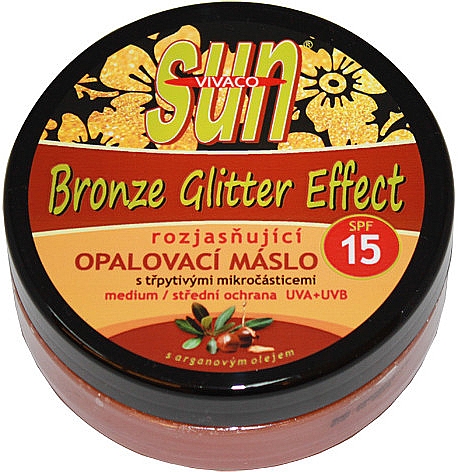 Масло для загара - Vivaco Sun Argan Bronz Oil Glitter Effect SPF 15 — фото N1