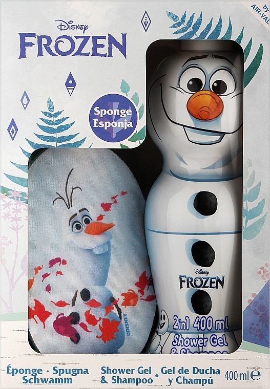 Набор - Air-Val International Frozen Disney Olaf 2 (sh/gel/400ml + shm/sh/gel/400ml + sponge) — фото N1