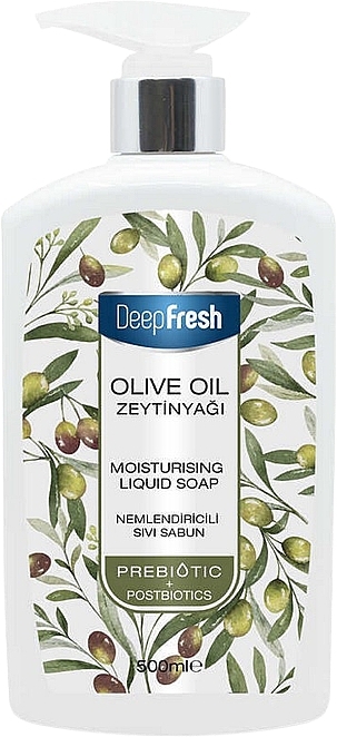 Жидкое мыло для рук "Оливковое масло" - Aksan Deep Fresh Prebiotics Moisturising Liquid Soap Olive Oil — фото N1
