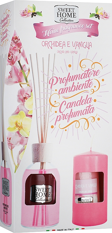 Набор "Орхидея и ваниль" - Sweet Home Collection Home Fragrance Set (diffuser/100ml + candle/135g) — фото N1