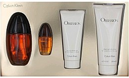 Духи, Парфюмерия, косметика Calvin Klein Obsession - Набор (edp/100ml + edp/15ml + sh/gel/100ml + b/lot/200ml)