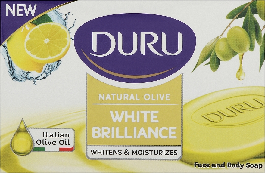 Мыло косметическое с оливковым маслом экстрактом плодов папайи и лимона - Duru Natural Olive White Brilliance — фото N1