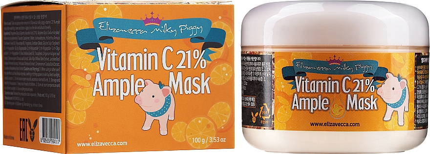 Маска для лица с витамином С разогревающая - Elizavecca Face Care Milky Piggy Vitamin C 21% Ample Mask — фото N2