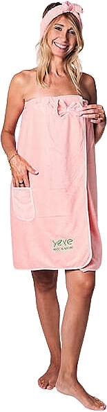 Набор "Полотенце + тюрбан + повязка", розовый - Yeye — фото N1