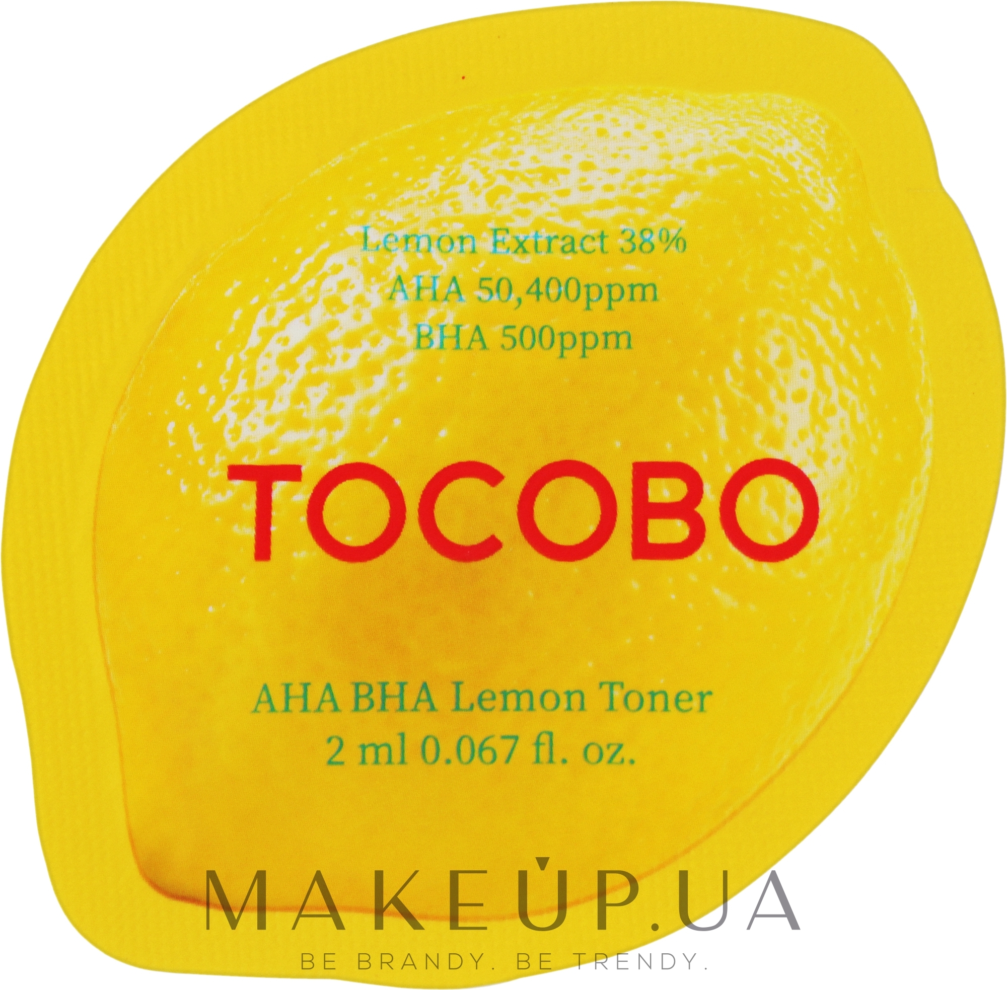 Лимонний тонер з кислотами AHA, BHA та вітаміном С - Tocobo AHA BHA Lemon Toner (тонер) — фото 2ml