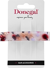 Заколка-автомат для волос, FA-5684, молочная с сиреневым и красным - Donegal — фото N1