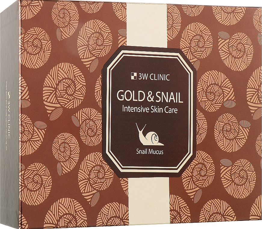 Антивозрастной увлажняющий набор, 6 продуктов - 3W Clinic Gold And Snail Intensive Care Set — фото N1