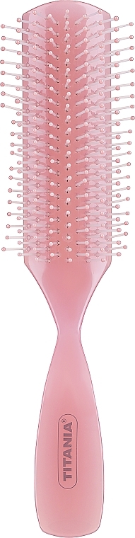 Щітка масажна, вузька, 9 рядів, світло-рожева - Titania — фото N1