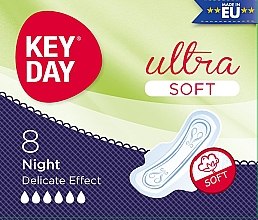 Парфумерія, косметика Гігієнічні прокладки, 8 шт - Key Day Ultra Soft Night