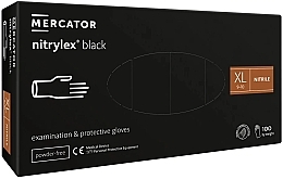 Рукавиці нітрилові, оглядові, чорні, розмір ХL - Mercator Medical Nitrylex Black — фото N2