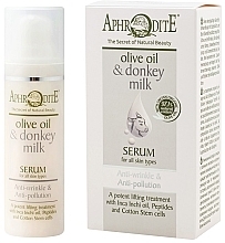 Духи, Парфюмерия, косметика Антивозрастная защитная сыворотка - Aphrodite Olive Oil & Donkey Milk Serum