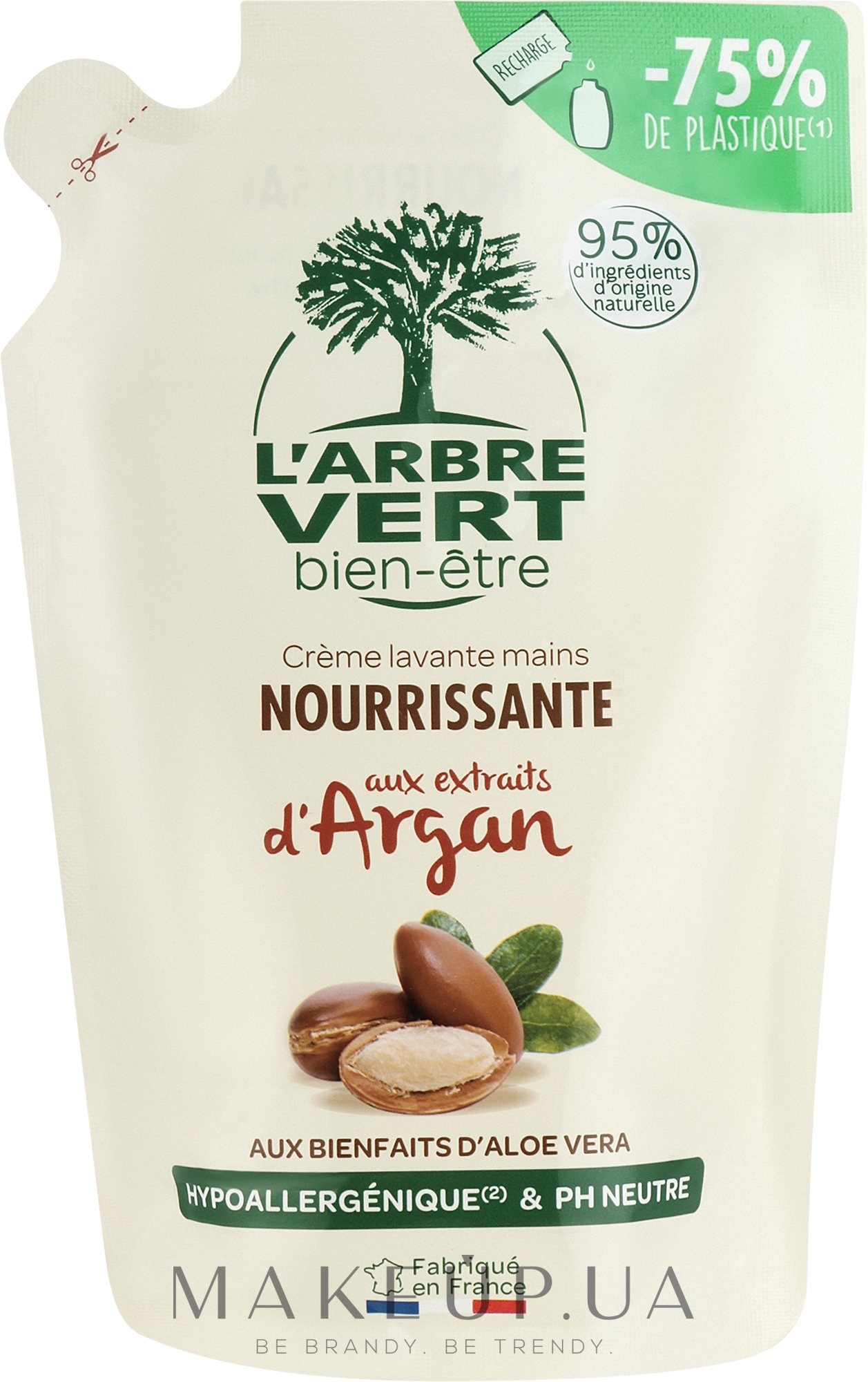 Крем-мыло для рук "Аргания" - L'Arbre Vert Hand Wash Cream with Argan (дой-пак) — фото 300ml