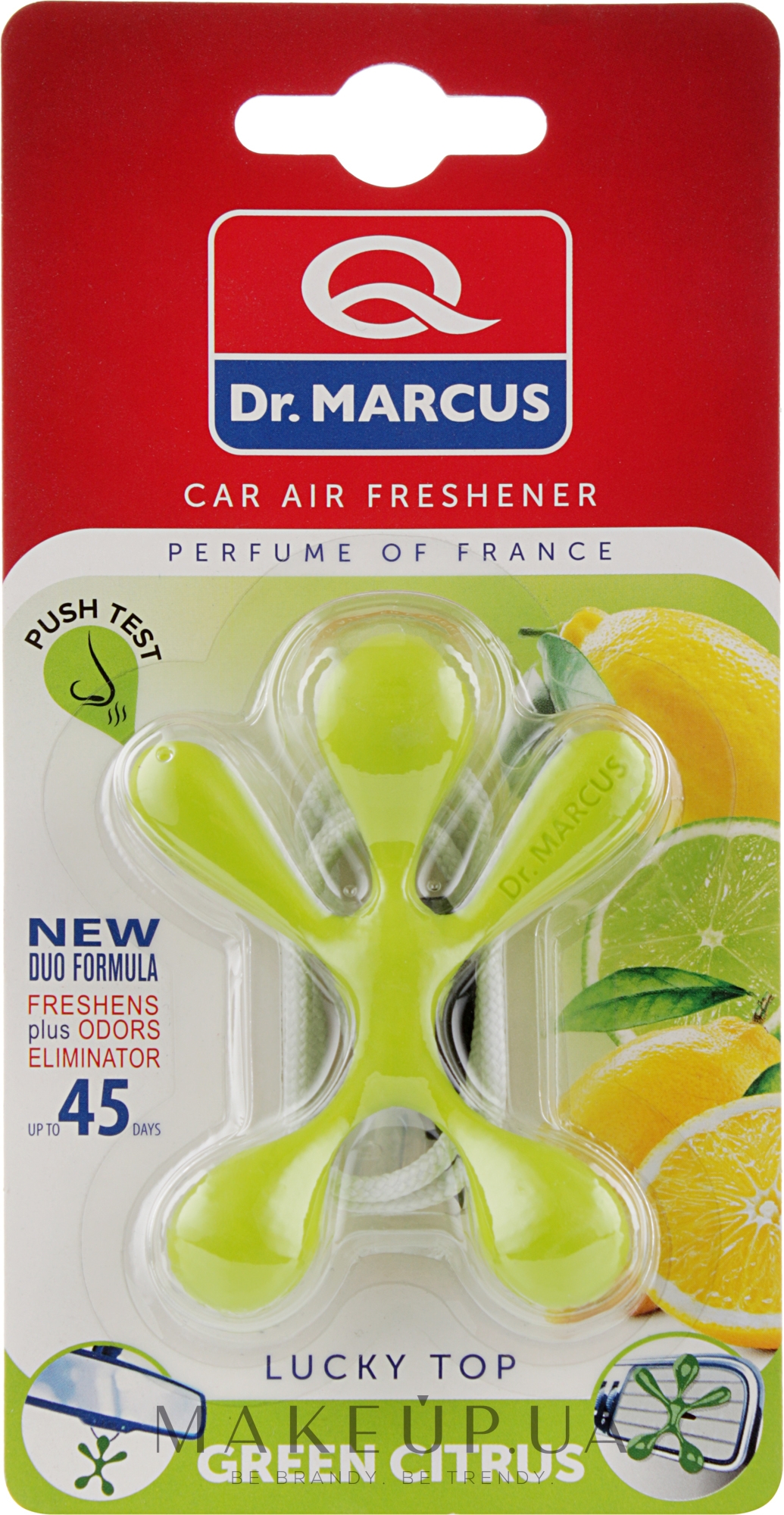 Ароматизатор повітря для автомобіля "Зелений цитрус" - Dr.Marcus Lucky Top Green Citrus — фото 23g