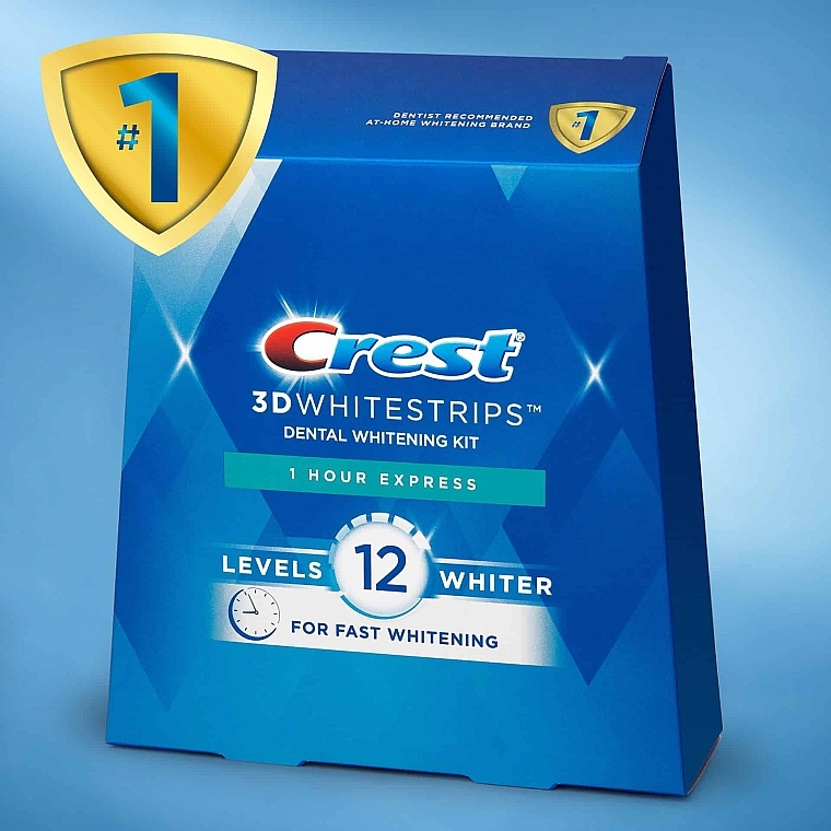 Відбілювальні полоски для зубів - Crest 3D White 1 Hour Express No Slip Whitestrips Dental Whitening Kit — фото N2