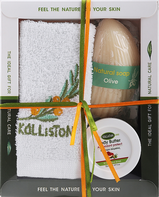 Набор - Kalliston Box Kit Pomegranate (towel/1pcs + b/butter/50ml + soap/60g) — фото N2