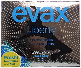 Гигиенические прокладки ночные, с крылышками, 9шт - Evax Liberty — фото N1