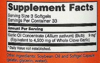 Капсулы "Чесночное масло", 1500 mg - Now Foods Garlic Oil — фото N4