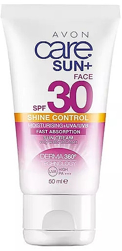 Солнцезащитный матирующий крем для лица SPF30 - Avon Care Sun+ Shine Control Face Cream SPF30 — фото N1