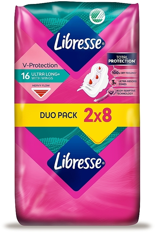 Гігієнічні прокладки Ultra Long з крильцями, подовжені, 16 шт. - Libresse Ultra Thin Super Soft — фото N2