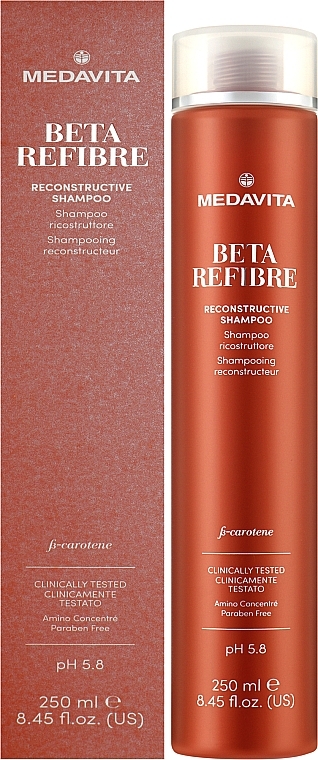 Відновлювальний шампунь для пошкодженого волосся - Medavita Beta Refibre Recontructive Shampoo — фото N2