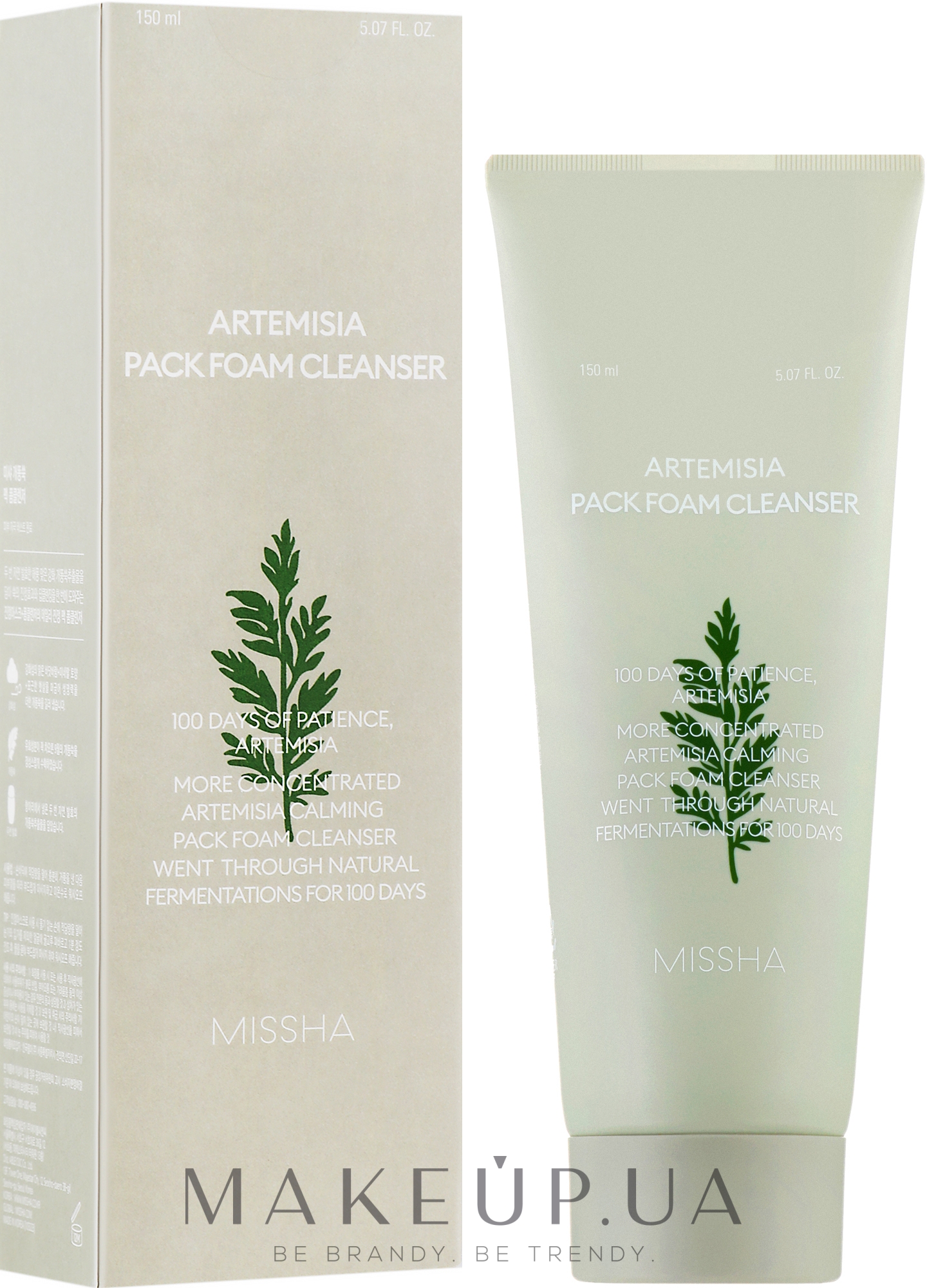 Пінка для обличчя з полином  - Missha Artemisia Calming Pack Foam Cleanser — фото 150ml