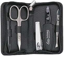 Маникюрный набор, 5 предметов "Siena", на молнии, black - Erbe Solingen Manicure Zipper Case — фото N2