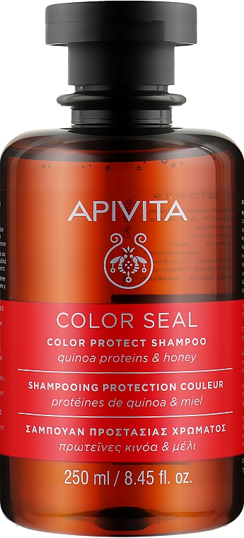 Шампунь для волос с белками киноа и медом - Apivita Color Seal Shampoo — фото N1