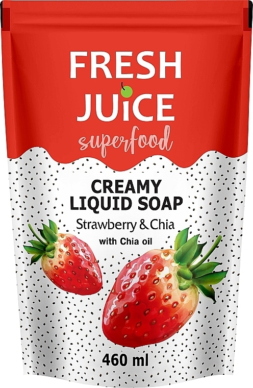Крем-мило "Полуниця й чіа" - Fresh Juice Superfood Strawberry & Chia (дой-пак) — фото N1
