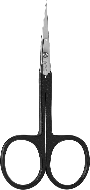 Маникюрные ножницы для кутикулы изогнутые, 10 см, черные - QPI — фото N1