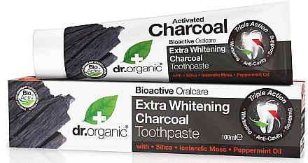 Зубна паста з активним вугіллям - Dr. Organic Extra Whitening Charcoal Toothpaste — фото N1