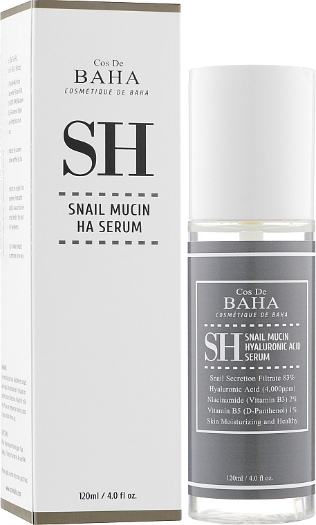 Сироватка для обличчя з муцином равлика й ніацинамідом - Cos De BAHA Snail Mucin Power Serum with Niacinamide 2% — фото N2