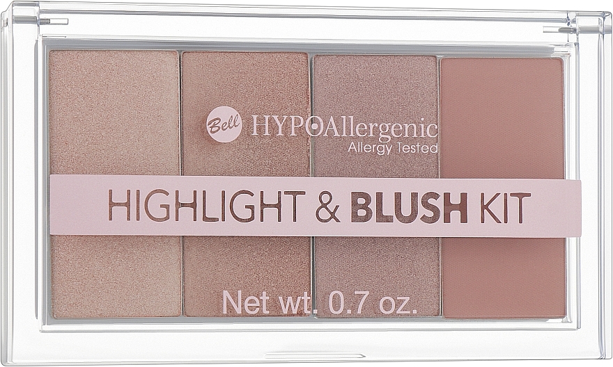 Палетка для макіяжу - Bell Hypoallergenic Highlight & Blush Kit — фото N2