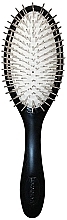 Парфумерія, косметика Щітка для волосся D85, чорна з білим - Denman Metal White Pin Cushion Paddle Brush