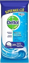 Духи, Парфюмерия, косметика Очищающие салфетки, 110шт - Dettol Cleaning Wipes Power & Fresh Ocean