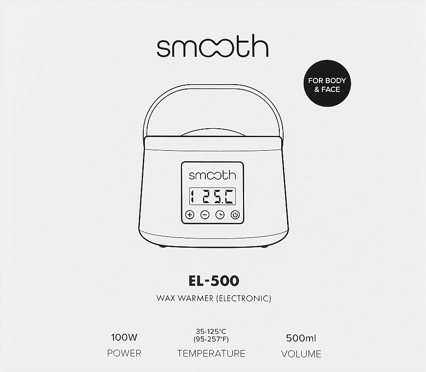 Воскоплав EL-500 White на 100W та 500 мл, білий - SMOOTH Wax Warmer — фото N7