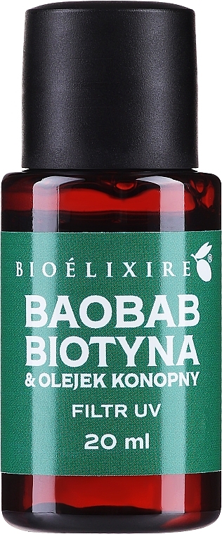 Сироватка для волосся "Баобаб, біотин і конопляна олія" - Bioelixire Hair Oil Serum — фото N1