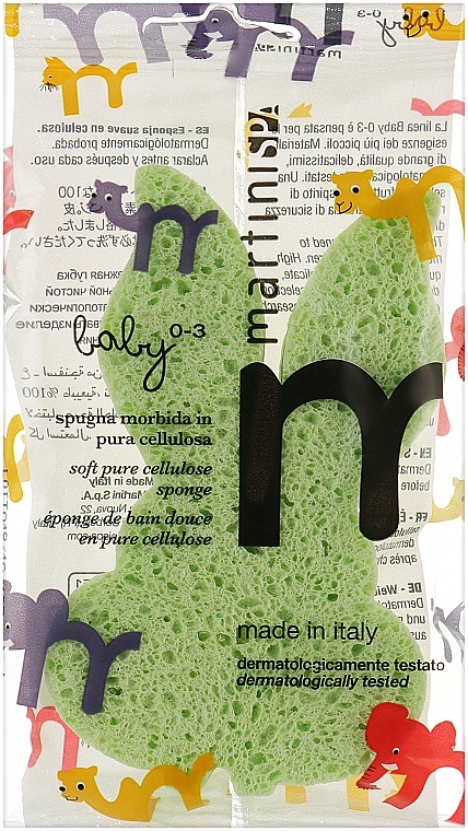 Детская губка для тела "Зайчик", салатовая - Martini SPA Animal Body Sponge — фото N1