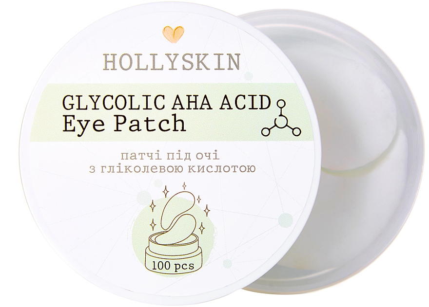 Патчі під очі з гліколевою кислотою - Hollyskin Glycolic AHA Acid Eye Patch