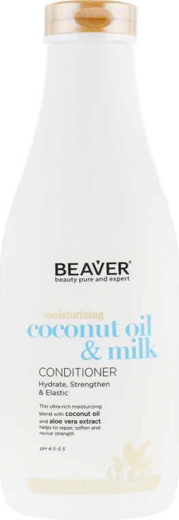 Розгладжувальний кондиціонер для волосся з кокосовим маслом - Beaver Professional Moisturizing Coconut Oil & Milk Conditioner — фото N5
