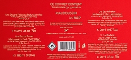 Mauboussin In Red - Набор (edp/100ml + edp/20ml + sh/gel/90ml + b/lot/90ml) — фото N3