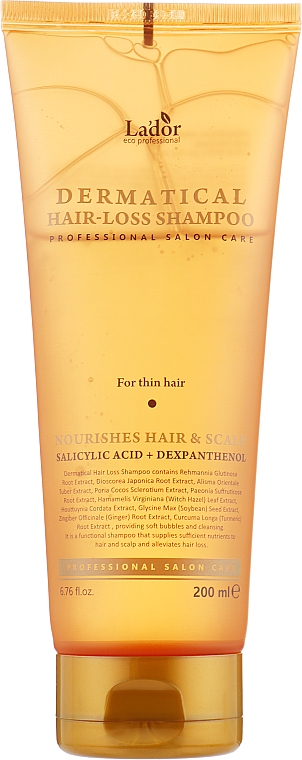 Укрепляющий шампунь для тонких волос - La'dor Dermatical Hair-Loss Shampoo For Thin Hair