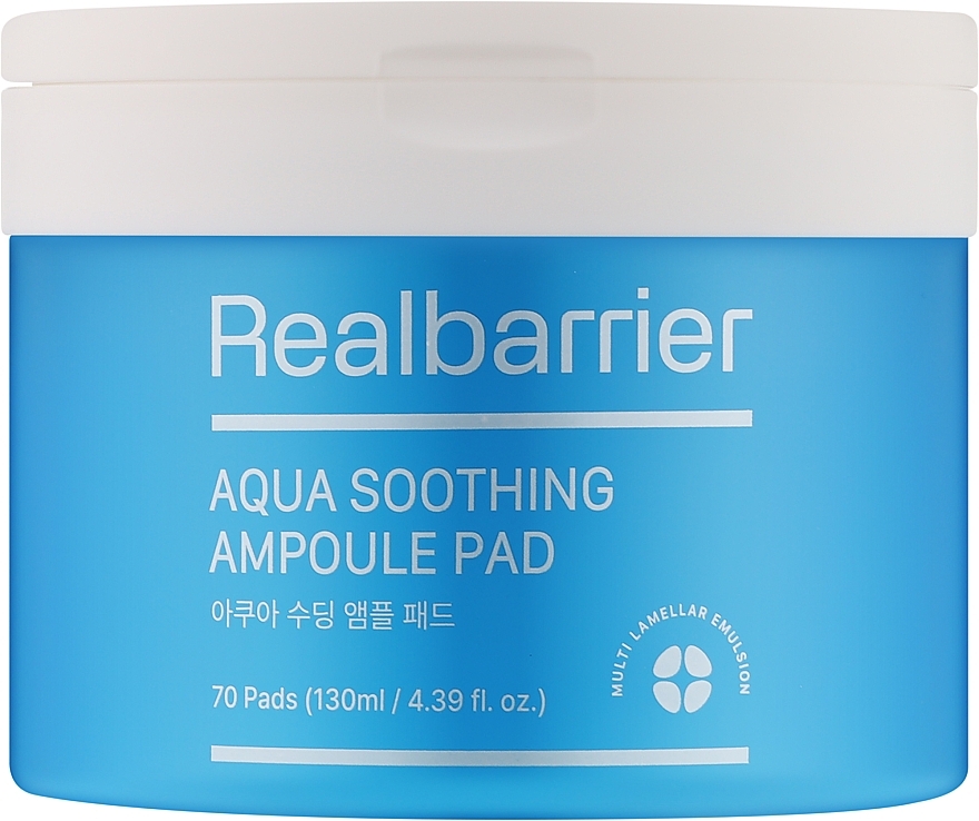 Увлажняющие тонер-педы для чувствительной кожи - Real Barrier Aqua Soothing Ampoule Pad — фото N1