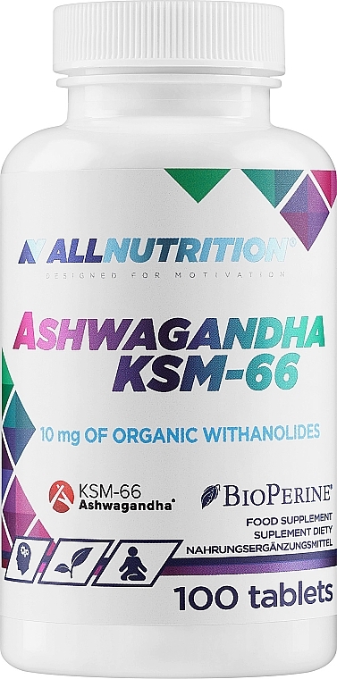 Харчова добавка "Ашваганда KSM-66", у таблетках - AllNutrition Ashwagandha KSM-66 — фото N1