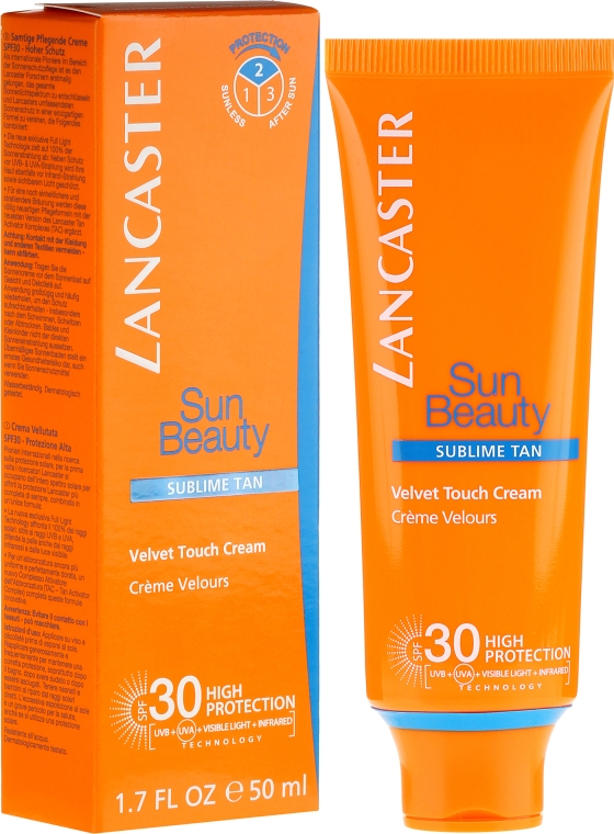 Крем для обличчя "Сяйна засмага" - Lancaster Sun Beauty Velvet Touch Cream Radiant Tan SPF 30 — фото N1