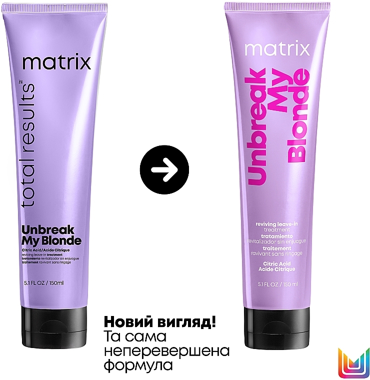 УЦЕНКА Восстанавливающий несмываемый уход для укрепления волос - Matrix Total Results Unbreak My Blonde Reviving Leave-in Treatment * — фото N2