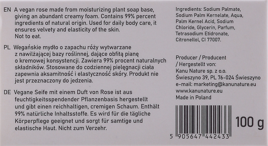 Кусковое мыло "Роза" для рук и тела - Kanu Nature Soap Bar Rose — фото N2