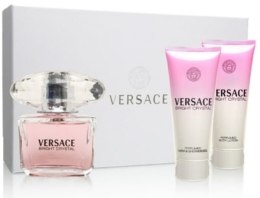 Парфумерія, косметика Versace Bright Crystal - Набір (edt 5 + sh/g 25 + b/l 25) (тестер)