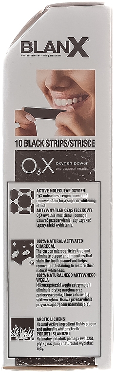 Відбілювальні смужки з вугіллям - BlanX O3X Whitening Strips Black — фото N2