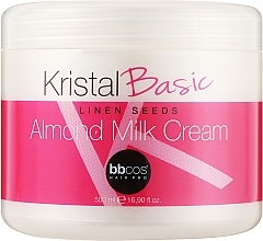 Парфумерія, косметика Мигдальний крем для всіх типів волосся - BBcos Kristal Basic Linen Seeds Almond Milk Cream